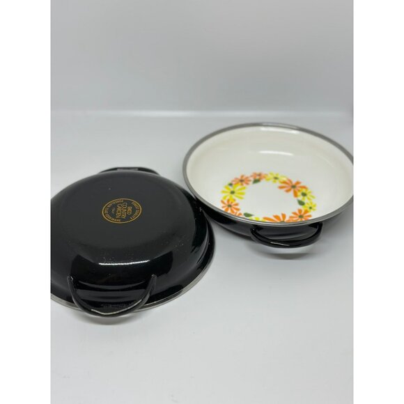 VTG EKCO "Country Garden" Daisy Porcelain Clad Pans | Set of 2 Made in Italy - Picture 8 of 9